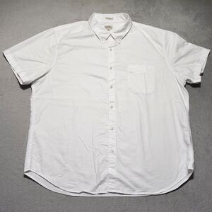 J. Crew All Cotton Oxford Dress Shirt Men's XXL Classic White Casual Button Down